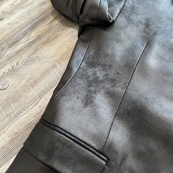 Ralph Lauren Faux Leather Sport Coat Black Blazer Jacket Mens 42R - Picture 11 of 11